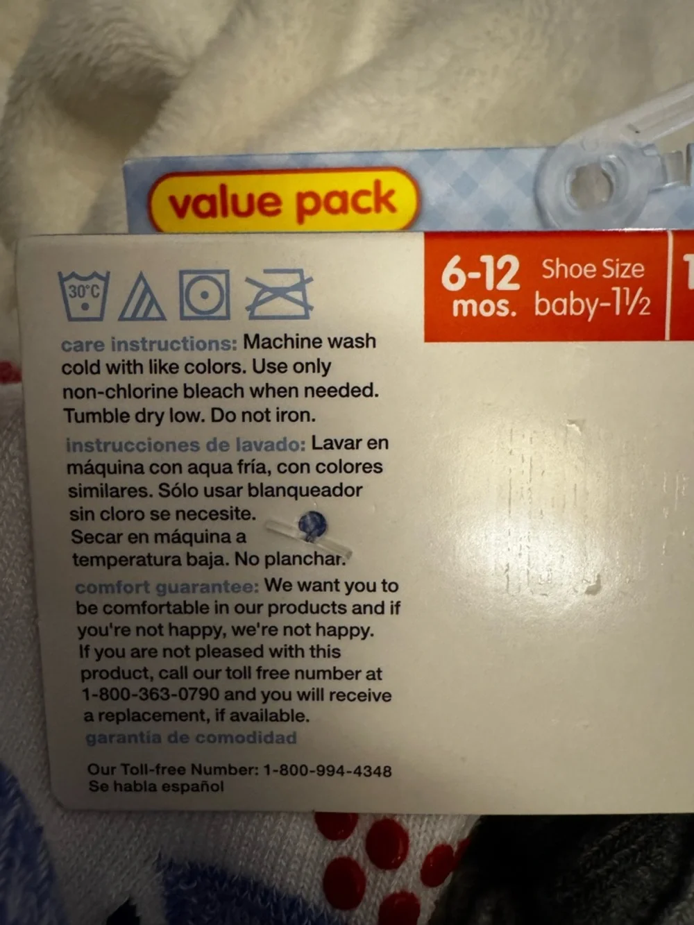 Hanes Infant Boys Low-Cut Sock Pack -‎ 10 pk with grippers